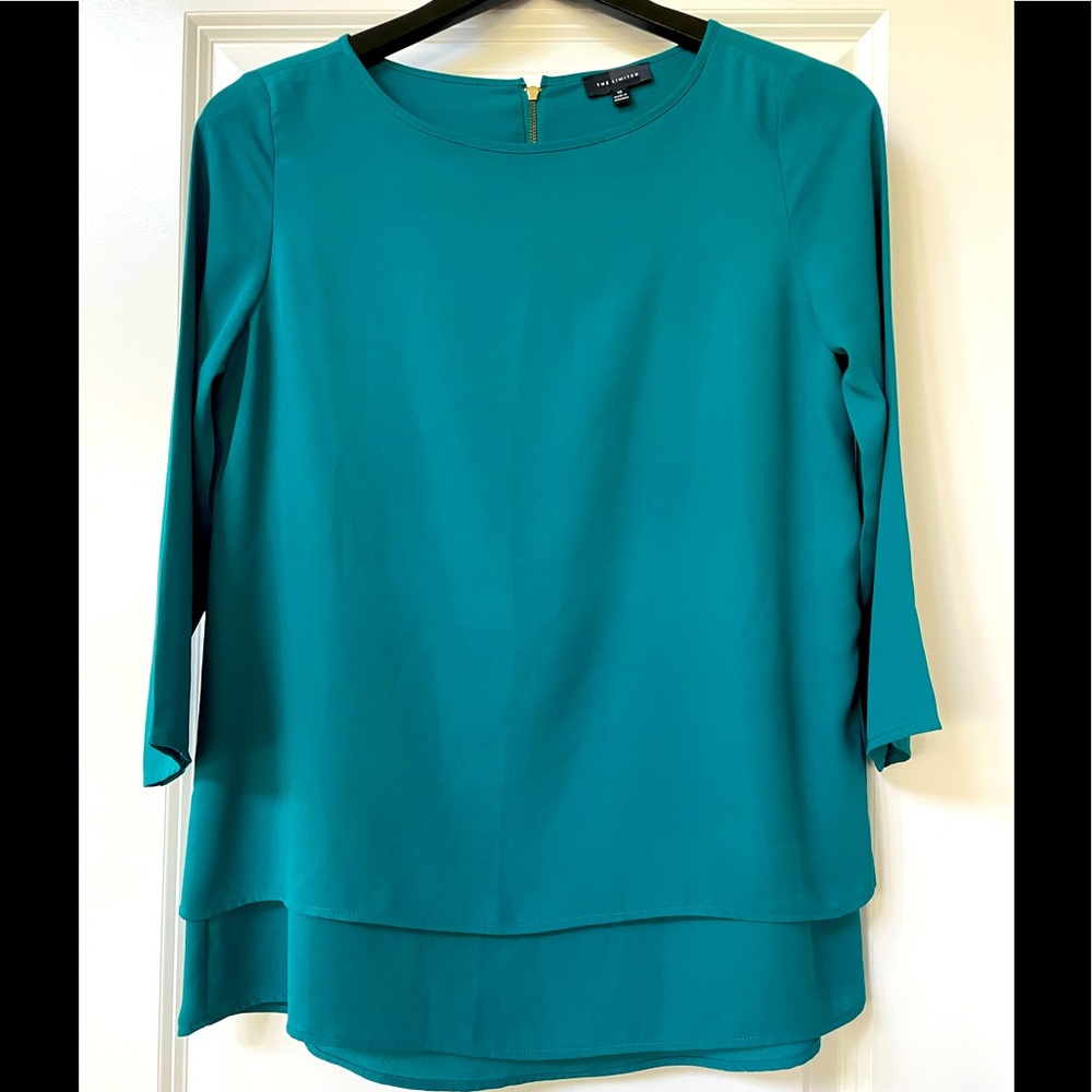 DONATED - Tunic Blouse w/ Gold Zipper Back Detail
